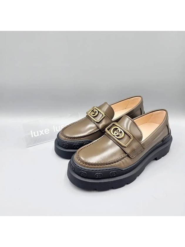 Women s Interlocking G Leather Loafers Brown - GUCCI - BALAAN 2