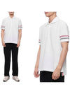 Men's RWB Stripe Cotton Polo Shirt White - THOM BROWNE - BALAAN 2