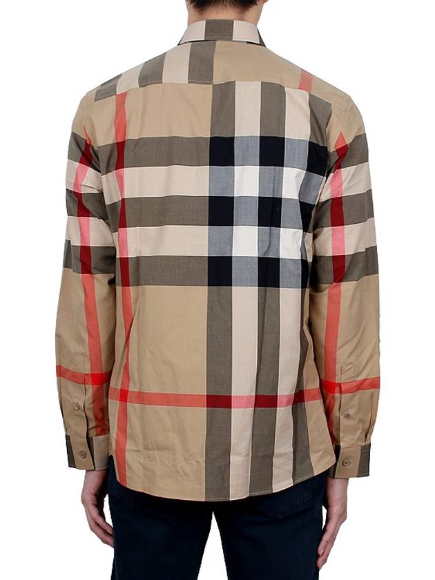 Check Cotton Long Sleeve Shirt Archive Beige - BURBERRY - BALAAN 6