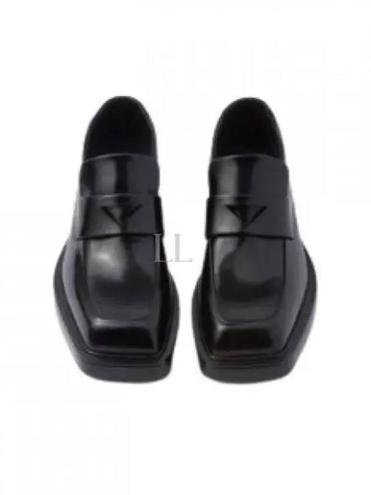 Square Toe Leather Loafers Black - PRADA - BALAAN 2