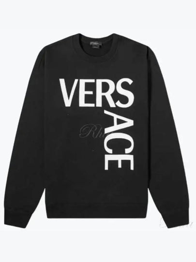 Across Logo Sweatshirt Black - VERSACE - BALAAN 2