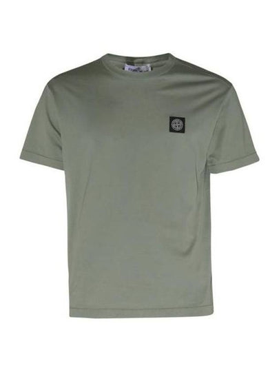 Logo Patch Short Sleeves T-Shirt Green - STONE ISLAND - BALAAN 2