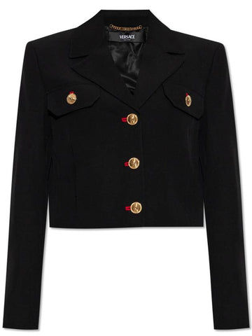 Versace Blazer With Open Lapels, Women's, Black - VERSACE - BALAAN 1