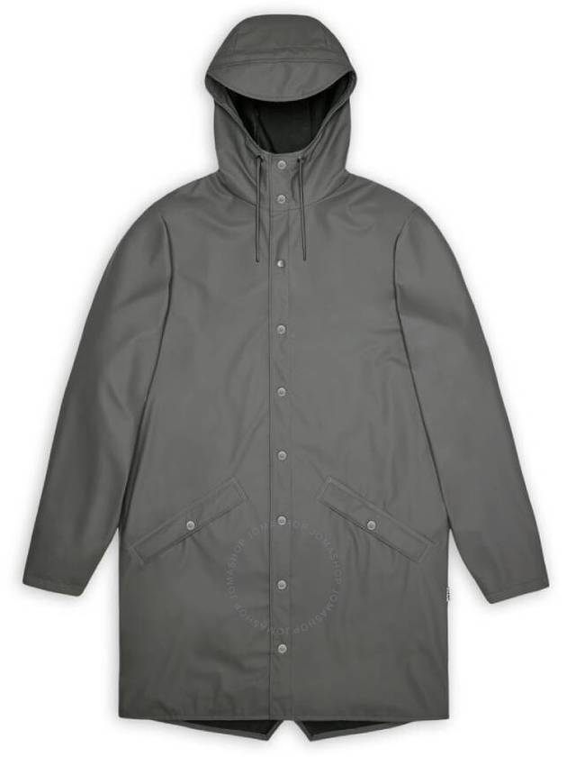 Rains Grey Lightweight Waterproof Long Jacket, Size XX-Large - RAINS - BALAAN 1