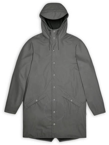 Rains Grey Lightweight Waterproof Long Jacket, Size XX-Large - RAINS - BALAAN 1