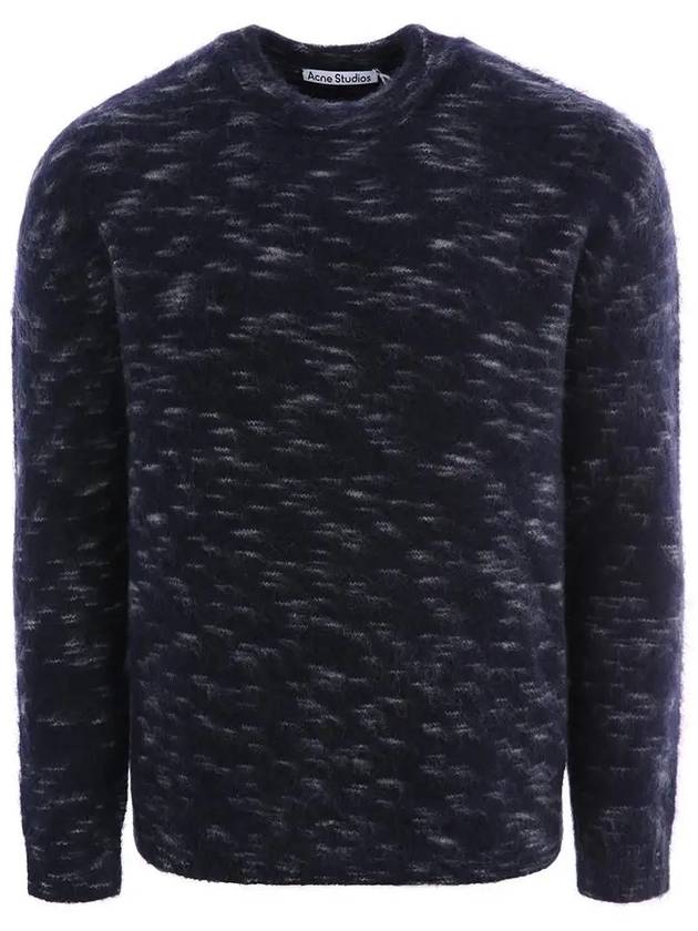 Kristova Pattern Crew Neck Knit Top Navy - ACNE STUDIOS - BALAAN 3