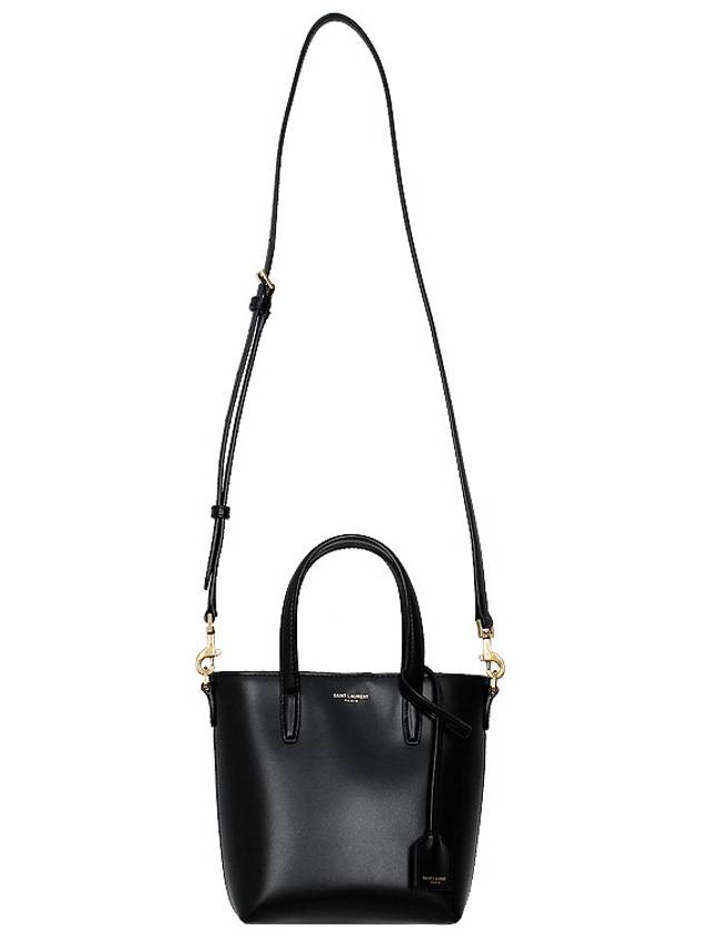 Toy Small Leather Shopping Box Tote Bag Black - SAINT LAURENT - BALAAN 4