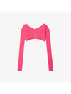 La Maille Pralu Micro Charm Logo Cardigan Pink - JACQUEMUS - BALAAN 2