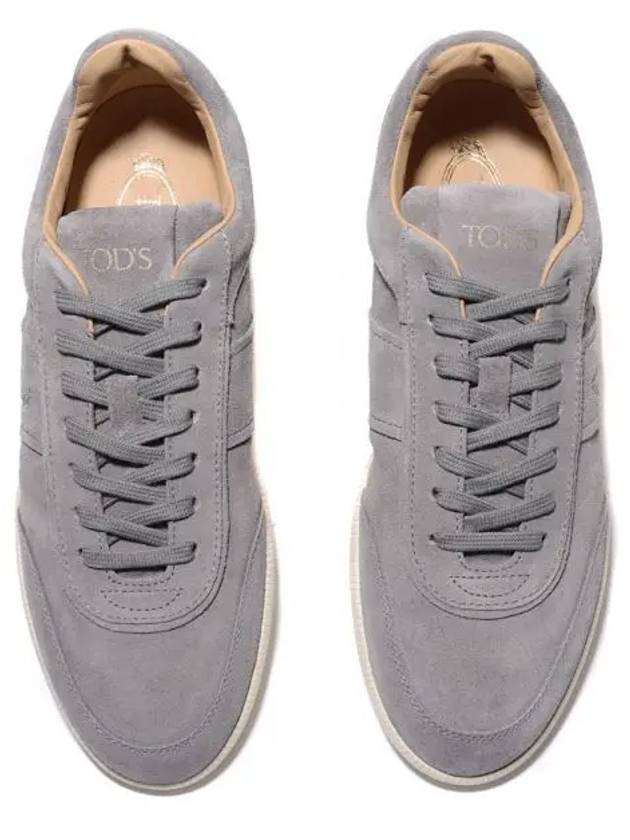 Stamp Logo Suede Low Top Sneakers Grey - TOD'S - BALAAN 2