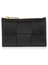 Intrecciato Zipper Card Wallet Black - BOTTEGA VENETA - BALAAN 2