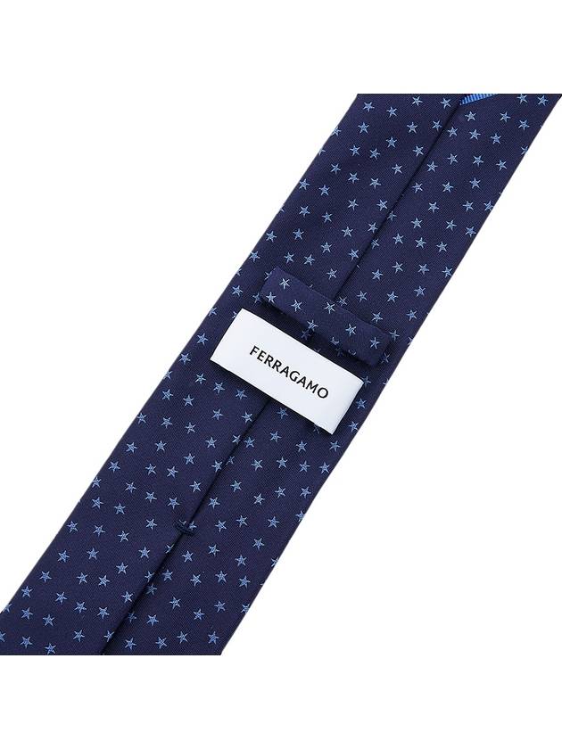 Ferragamo Men's Star Pattern Silk Tie 35 0917 F NAVY 0762317 - SALVATORE FERRAGAMO - BALAAN 7