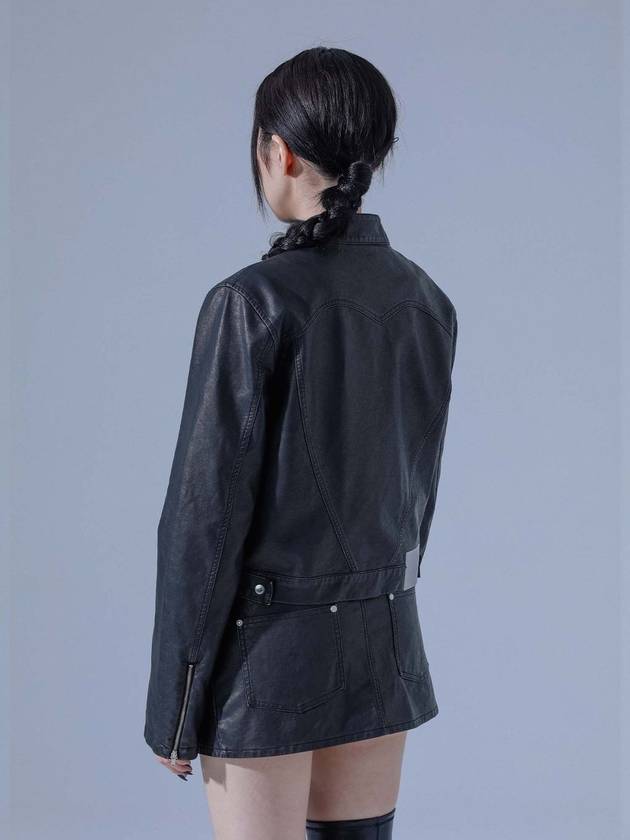 Pigmented Vintage Vegan Leather Jacket BK - DILETTANTISME - BALAAN 4