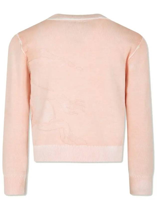 Kids Debossed EKD Cotton Cardigan Dusty Pink - BURBERRY - BALAAN 4