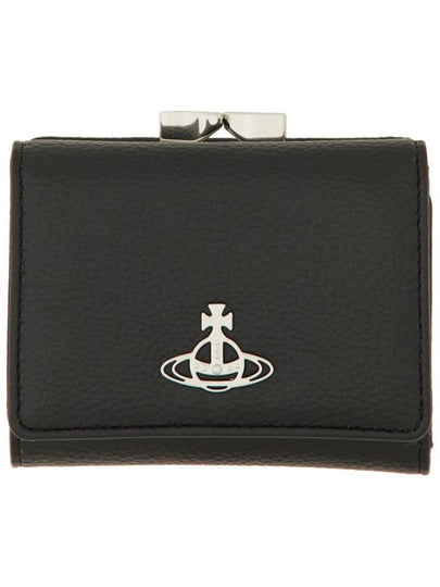 Grain Leather Half Wallet Black - VIVIENNE WESTWOOD - BALAAN 2