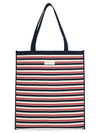 Jacquard Stripe Flat Tote Bag Navy - MARNI - BALAAN 2