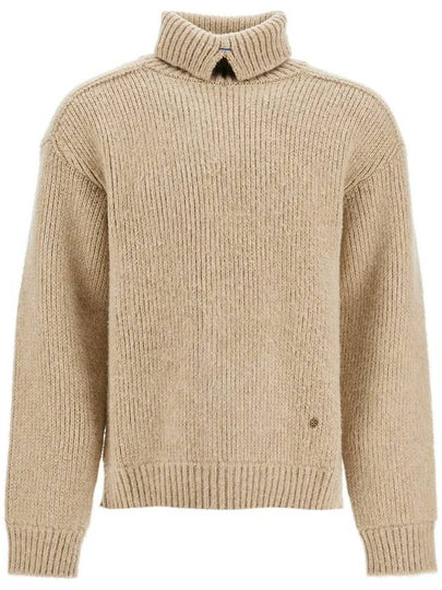 Roll Neck Wool Cashmere Knit Top Linden - BURBERRY - BALAAN 2