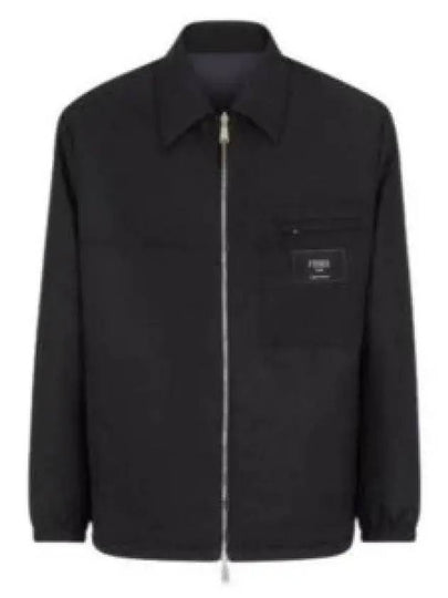 Nylon Reversible Zip-Up Jacket Black - FENDI - BALAAN 2