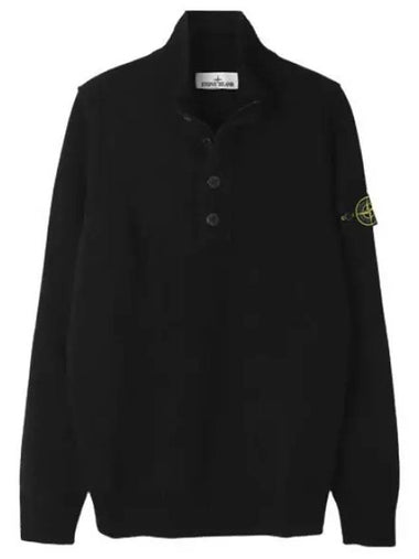 Lambswool half zip up button knit regular fit - STONE ISLAND - BALAAN 1