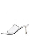 Logo Print Plexiglass Sandals Heel Silver - PRADA - BALAAN 2