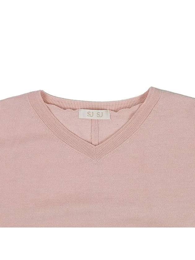 SJSJ Wool blend pink color women s V neck knit - SYSTEM - BALAAN 3