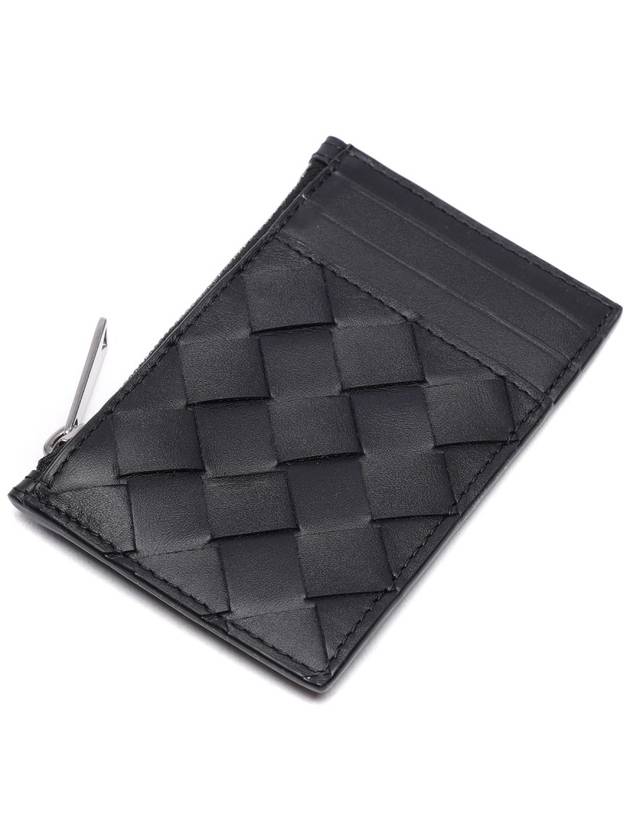 Intrecciato Zipped Card Case Black - BOTTEGA VENETA - BALAAN 6