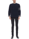 4 Bar Stripe Crewneck Knit Top Navy - THOM BROWNE - BALAAN 4