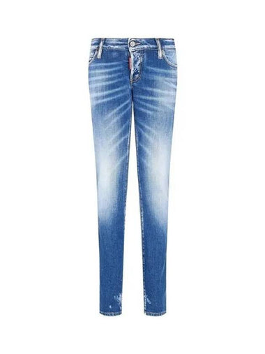 Women s Back Patch Washed Jennifer Jean Indigo - DSQUARED2 - BALAAN 1