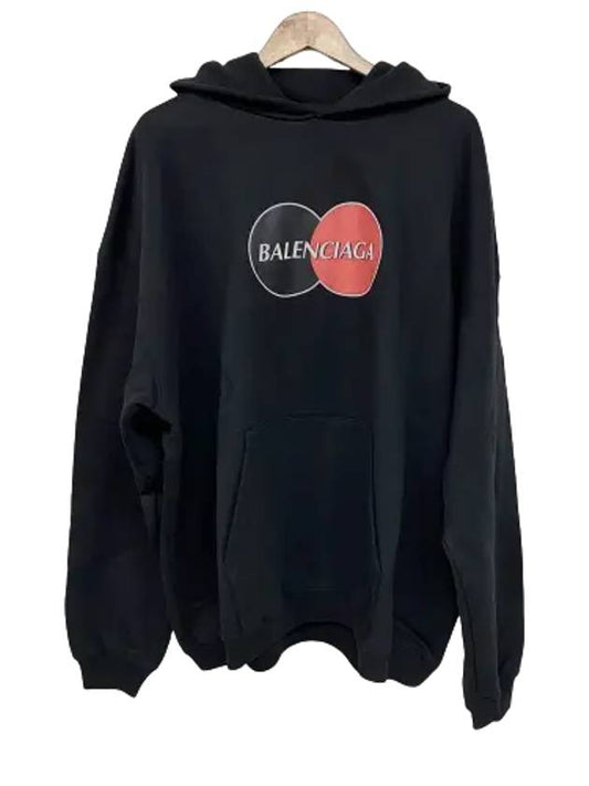 Logo Print Over Fit Hoodie Black - BALENCIAGA - BALAAN 2