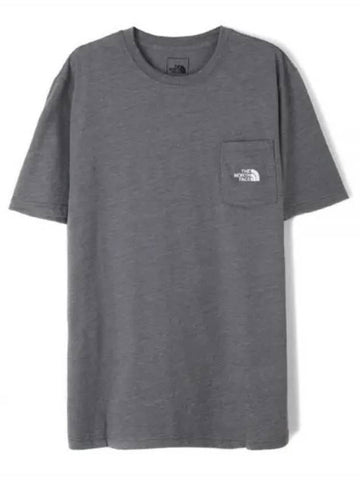 Men's Simple Logo Tri-Blend Short Sleeve T-Shirt Grey - THE NORTH FACE - BALAAN 1