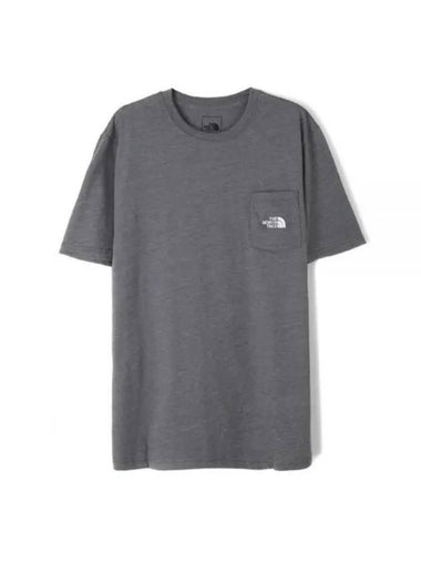 Men's Simple Logo Tri-Blend Short Sleeve T-Shirt Grey - THE NORTH FACE - BALAAN 1