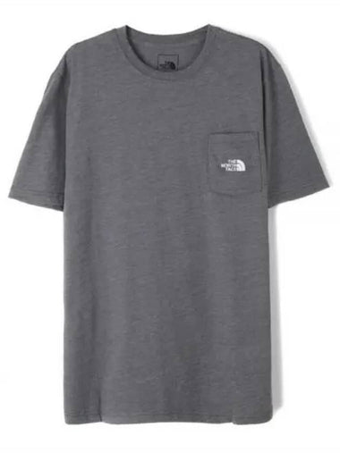 Men's Simple Logo Tri-Blend Short Sleeve T-Shirt Grey - THE NORTH FACE - BALAAN 1