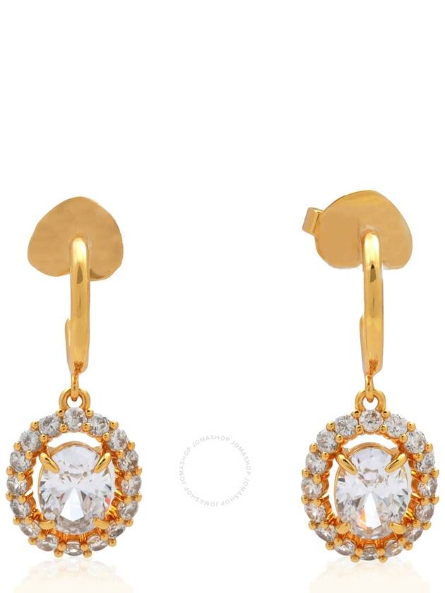 Kate Spade Clear / Gold Victoria Huggies Earrings - KATE SPADE - BALAAN 2