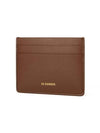 Logo Leather Card Wallet Brown - JIL SANDER - BALAAN 4