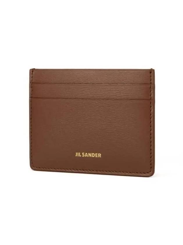 Logo Leather Card Wallet Brown - JIL SANDER - BALAAN 4