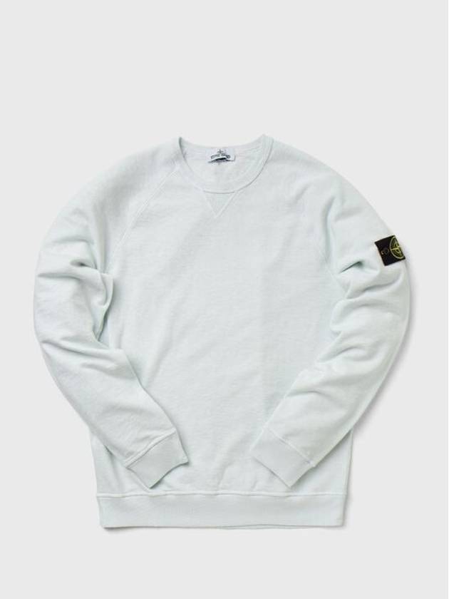 Garment Dyed Malfile Fleece Crewneck Sweatshirt Light Blue - STONE ISLAND - BALAAN 6