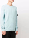 Soft Cotton Crewneck Knit Top Aqua - STONE ISLAND - BALAAN 4