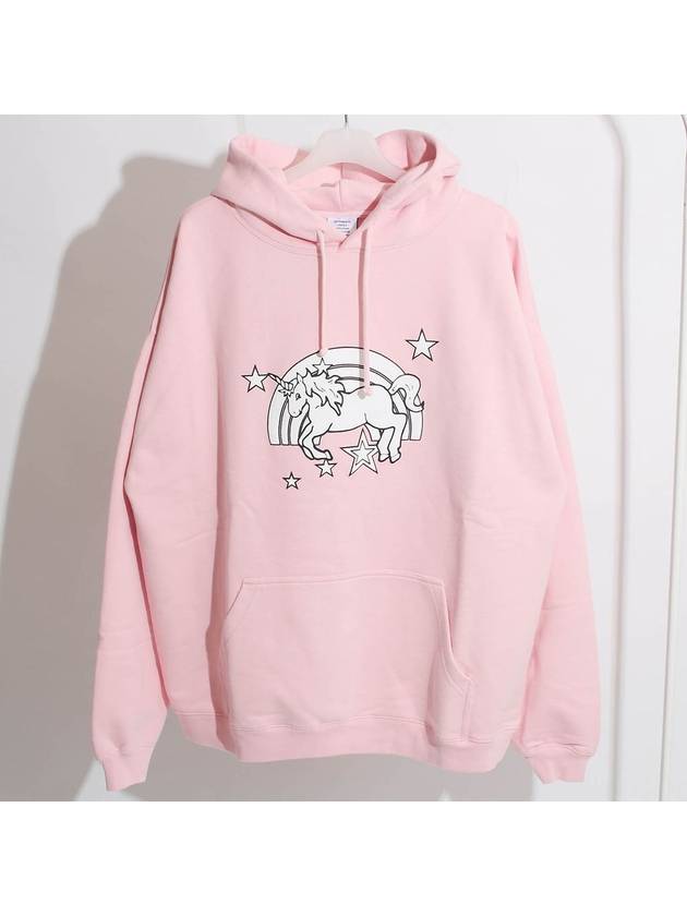 Overfit Unicorn Print Hoodie Pink - VETEMENTS - BALAAN 1