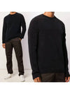 Lens Wappen Crew Neck Knit Top Black - CP COMPANY - BALAAN 2