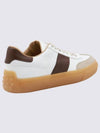 Calfskin Leather Low Top Sneakers White Brown - TOD'S - BALAAN 3