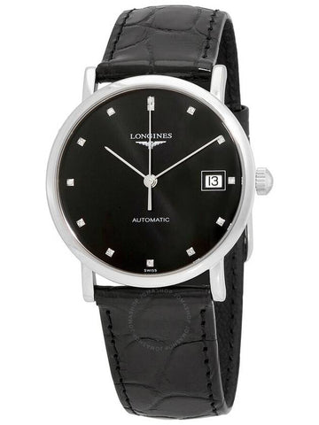 Longines Elegant Automatic Diamond Black Dial Ladies Watch L4.809.4.57.2 - LONGINES - BALAAN 1