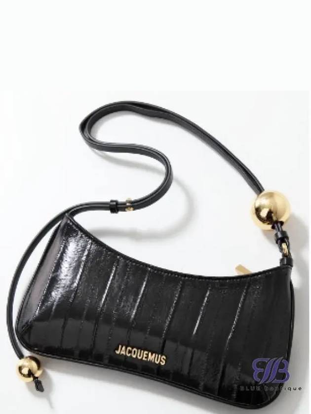 Le Bisou Perle Calf Leather Shoulder Bag Black - JACQUEMUS - BALAAN 2