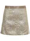 W0038 012 Metallic Gold and Silver Mini Skirt - GANNI - BALAAN 2