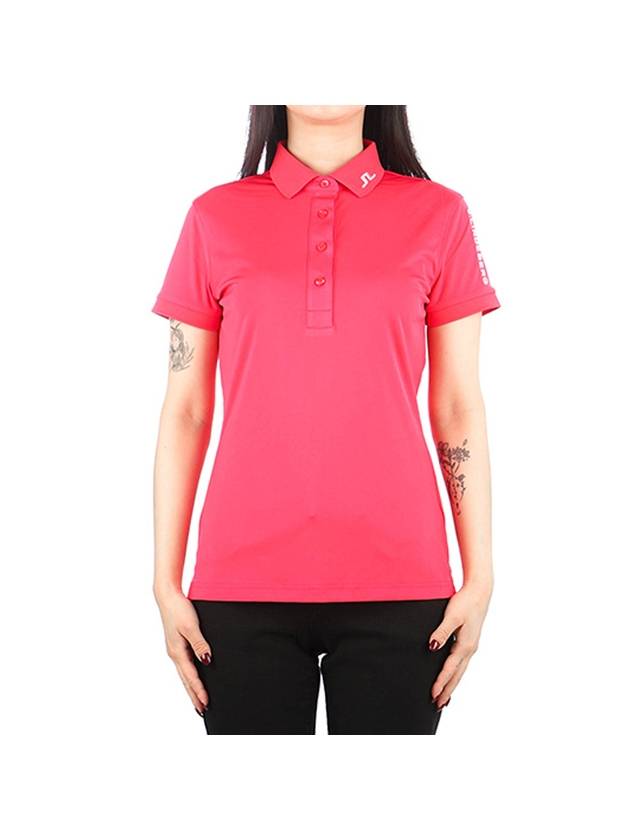 Tour Tech Short Sleeve PK Shirt Azalea - J.LINDEBERG - BALAAN 1