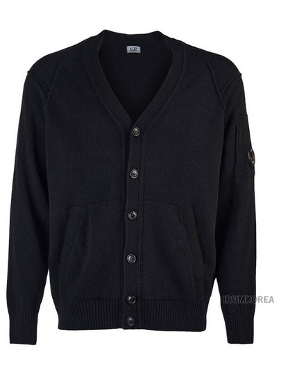 Lambswool GRS Buttoned Cardigan Black - CP COMPANY - BALAAN 2