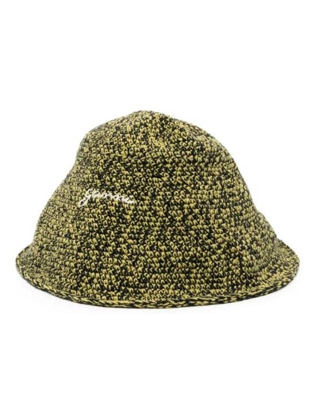 Embroidered Logo Chunky Knit Bucket Hat Green - GANNI - BALAAN 2