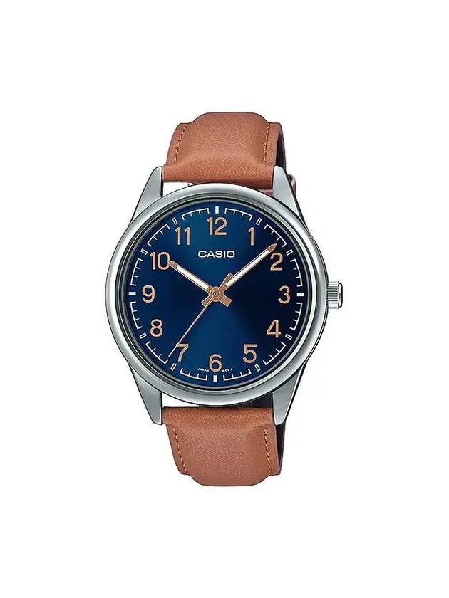 Leather Band Analog Watch Blue - CASIO - BALAAN 1