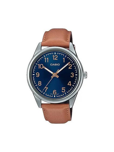 Leather Band Analog Watch Blue - CASIO - BALAAN 1