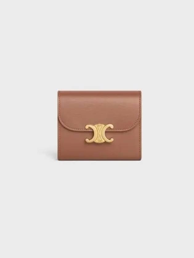 Small Flap Triomphe Shiny Calfskin Card Wallet Vintage Rose - CELINE - BALAAN 2