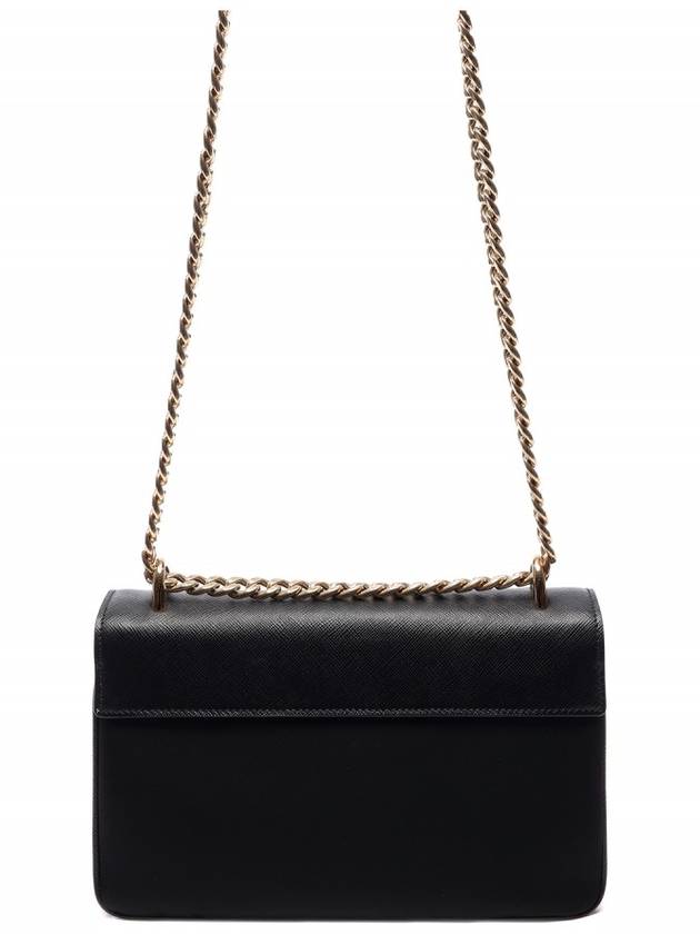 Saffiano Pocono Chain Shoulder Bag Black Gold - PRADA - BALAAN 5