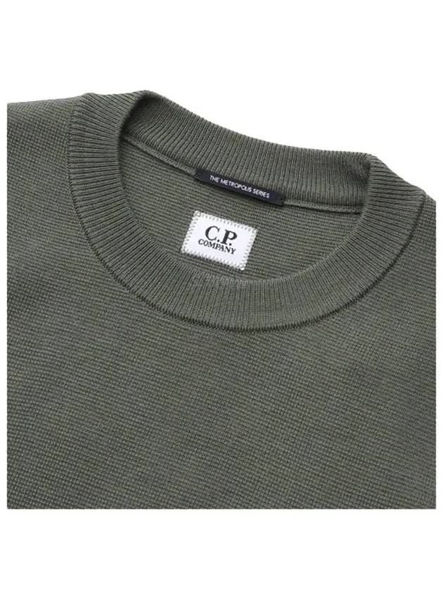 Merino wool crewneck knitwear khaki 665 11CMKN123A 005292A - CP COMPANY - BALAAN 3